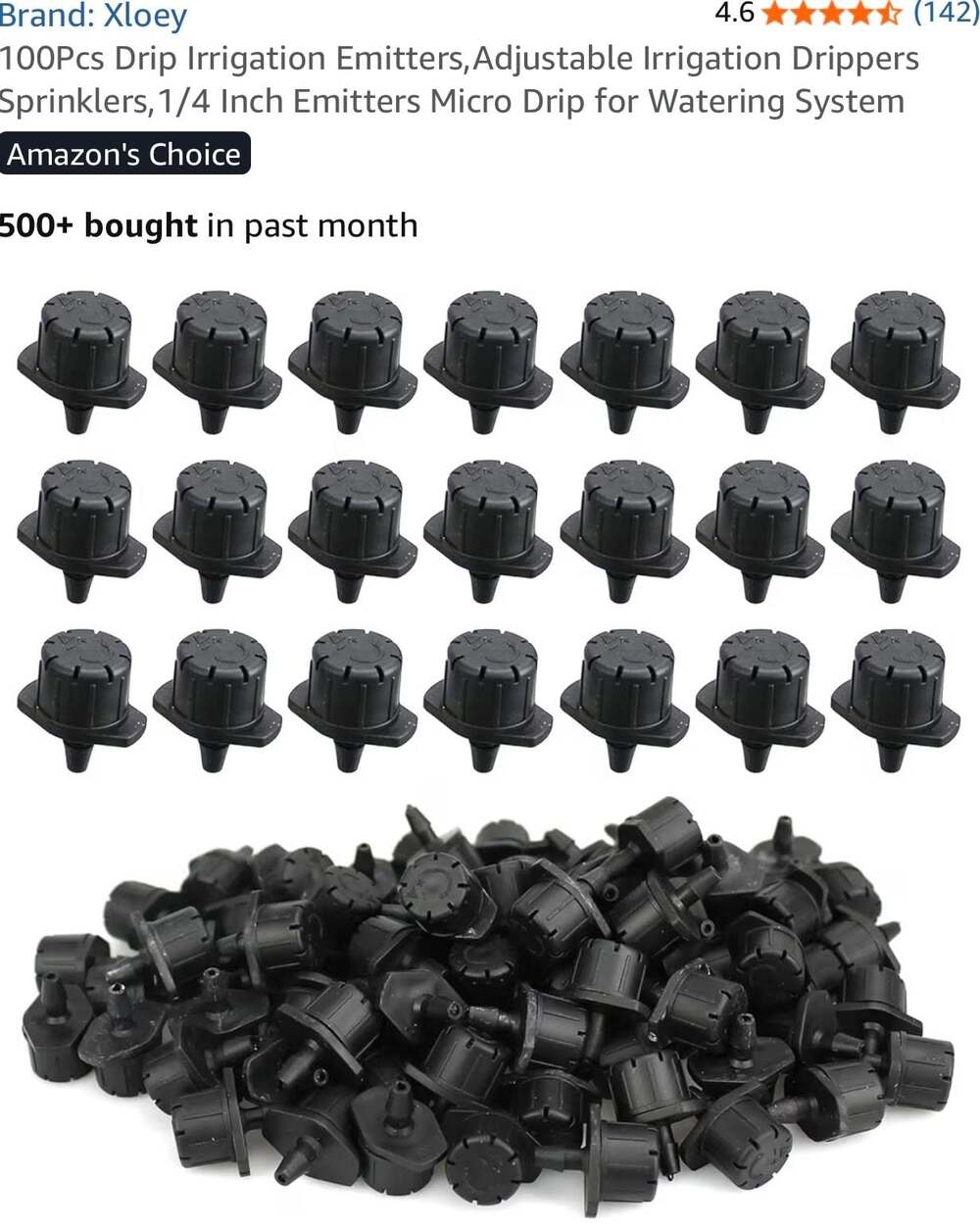 Axe Sickle 100 Pcs Adjustable Irrigation Drippers Sprinklers 1/4 Inch Micro Drip